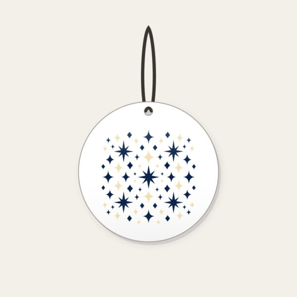 Product image Navy and Cream Diamonds and Stars Ceramic Ornament