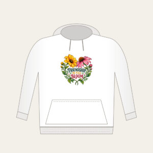 FRIENDSHIP IN FULL BLOOM Hoodie in white