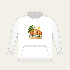 MY CAT MORNING LIGHT Hoodie in white