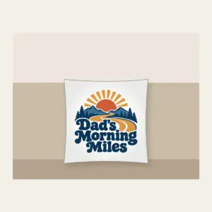 Dad's Morning Miles Pillow in white
