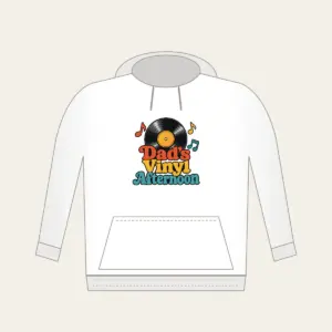 Dad's Vinyl Afternoon Hoodie in white