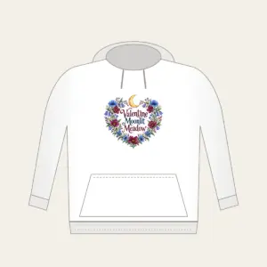 Valentine Moonlit Meadow Hoodie in white