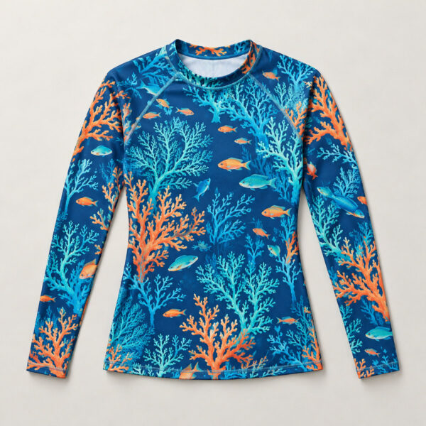 Product image Teal Branch Coral Long Sleeve Rash Guard