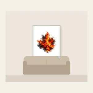 Glowing Embers over Charcoal Fleece Blanket in white: Glowing embers in orange, red and gold drift over charcoal with a smoky gradient.