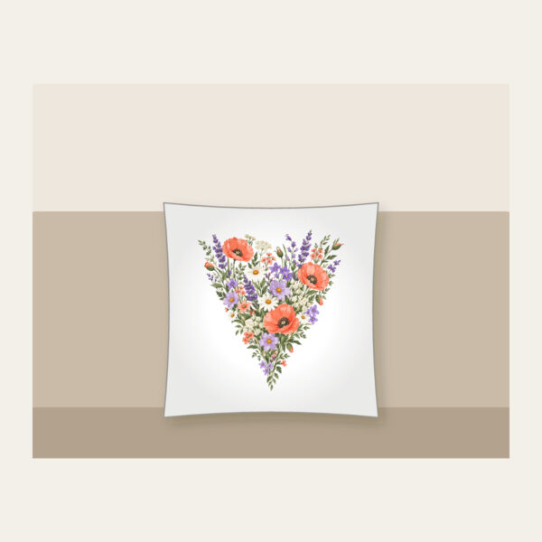 Product image Wildflower Meadow in Coral and Lilac Pillow