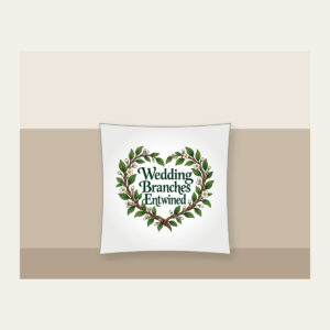 Wedding Branches Entwined Pillow in white