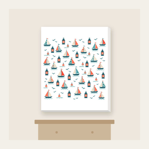 Product image Tiny Sailboats and Harbour Lanterns Canvas Print