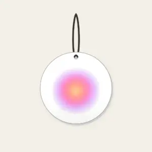 Apricot to Rose to Lilac Gradient Ceramic Ornament in white: A gentle gradient from apricot to rose to pale lilac, with a fine speckle.