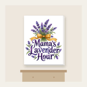 Mama's Lavender Hour Canvas Print in white