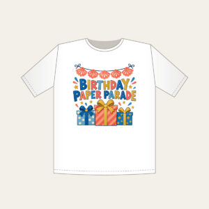 BIRTHDAY PAPER PARADE T-Shirt in white