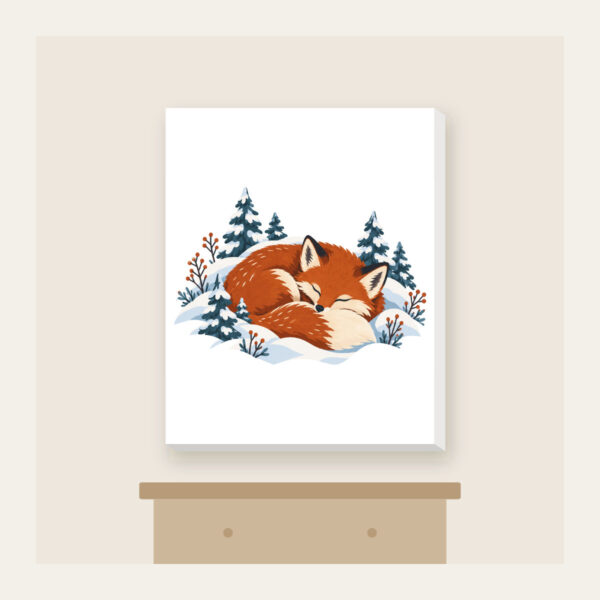 Product image Sleeping Fox Among Snowy Pines Canvas Print