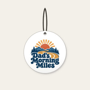 Dad's Morning Miles Ceramic Ornament in white