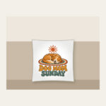 DOG MOM SUNDAY Pillow in white