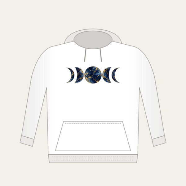Product image Gold-Veined Navy Marble with Moon Phases Hoodie