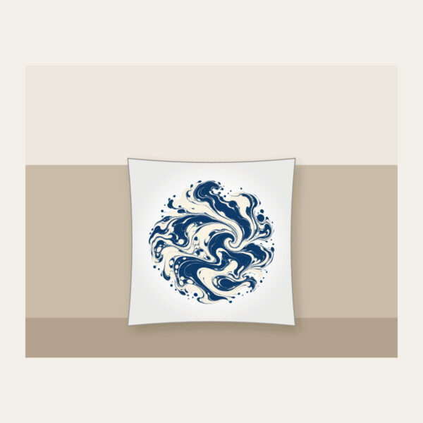 Product image Indigo Marbling Like a Receding Tide Pillow