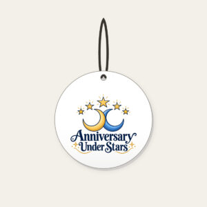 Anniversary Under Stars Ceramic Ornament in white