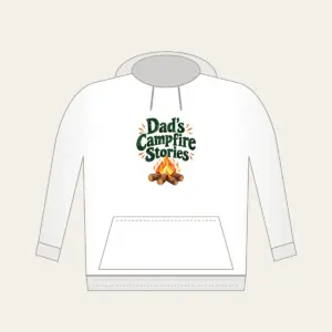 Dad's Campfire Stories Hoodie in white