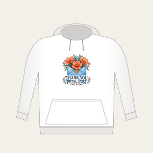THANK YOU PETAL POST Hoodie in white