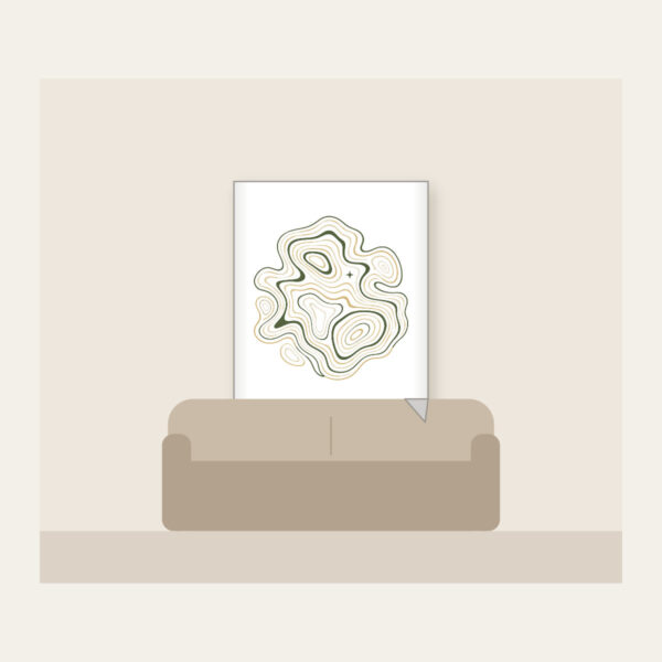 Product image Moss and Sand Contour Map Lines Fleece Blanket