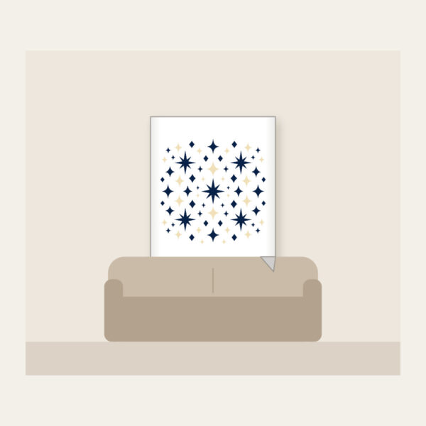 Product image Navy and Cream Diamonds and Stars Fleece Blanket