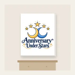 Anniversary Under Stars Canvas Print in white