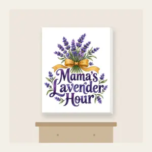 Mama's Lavender Hour Canvas Print in white