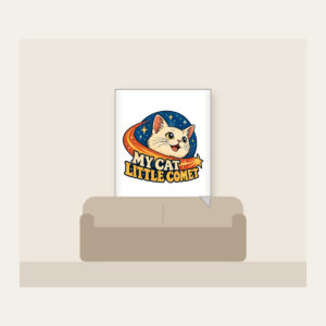 MY CAT LITTLE COMET Fleece Blanket in white