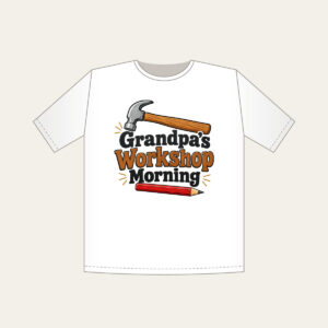 Grandpa's Workshop Morning T-Shirt in white