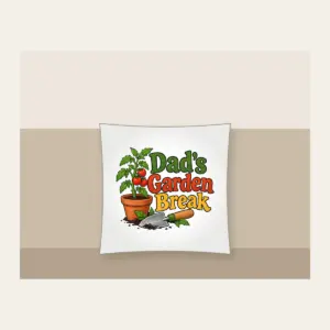 Dad's Garden Break Pillow in white