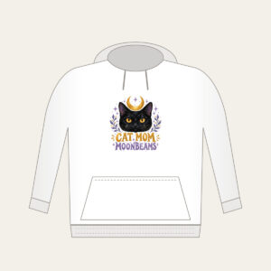 CAT MOM MOONBEAMS Hoodie in white