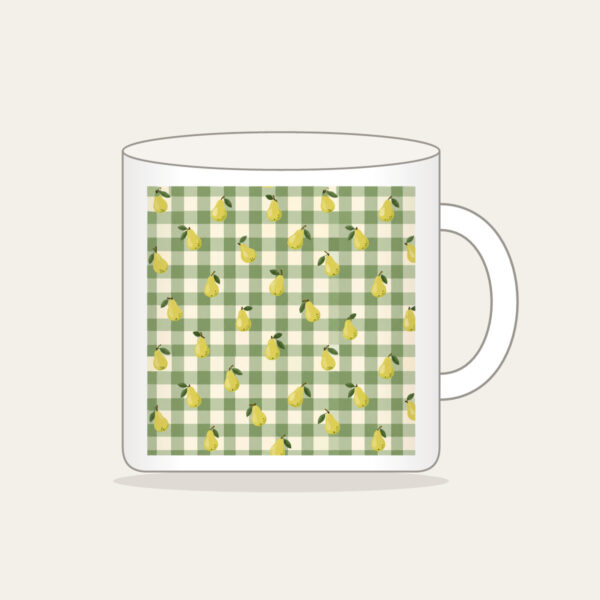 Product image Green Gingham with Scattered Pears Mug