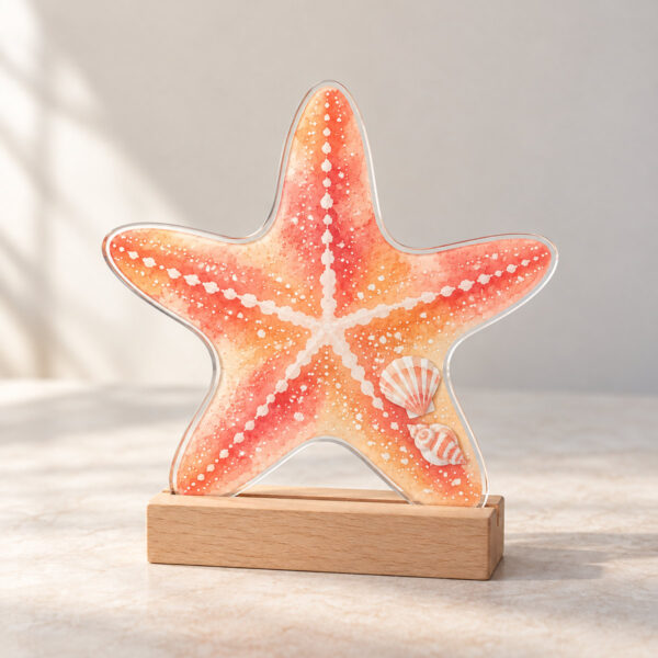 Product image Starfish Shell Plaque with Wooden Base