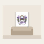 Nana's Lavender Window Fleece Blanket in white