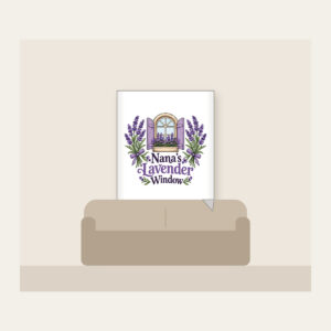 Nana's Lavender Window Fleece Blanket in white