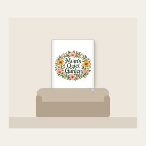 Mom's Quiet Garden Fleece Blanket in white