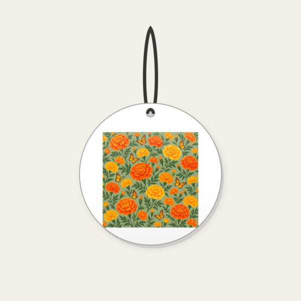 Product image Marigolds and Butterflies on Sage Ceramic Ornament