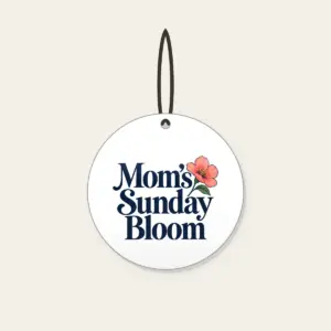 Mom's Sunday Bloom Ceramic Ornament in white