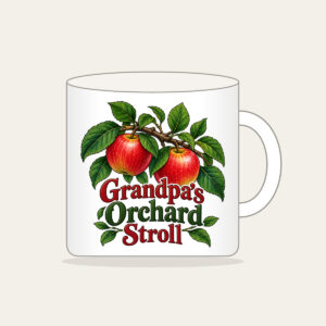 Grandpa's Orchard Stroll Mug in white