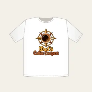 Dad's Coffee Compass T-Shirt in white