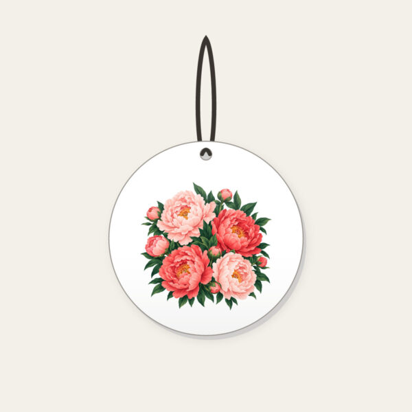 Product image Big Peonies on Deep Green Ceramic Ornament