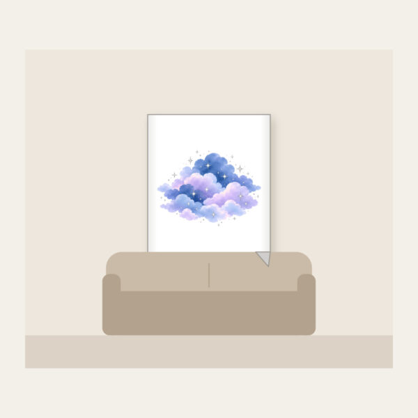 Product image Dusk Clouds with Tiny Silver Stars Fleece Blanket
