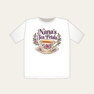 Nana's Tea Petals T-Shirt in white