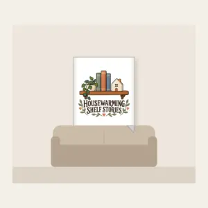 HOUSEWARMING SHELF STORIES Fleece Blanket in white