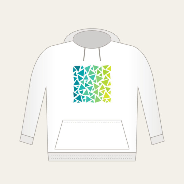 Product image Teal-to-Lime Color-Block Triangles Hoodie