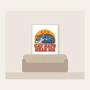 CAT NAPS NEAR ME Fleece Blanket in white