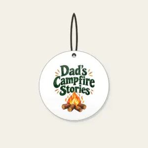 Dad's Campfire Stories Ceramic Ornament in white