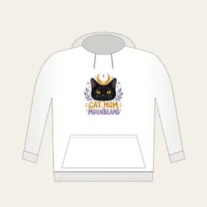 CAT MOM MOONBEAMS Hoodie in white