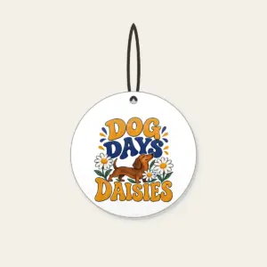 DOG DAYS DAISIES Ceramic Ornament in white