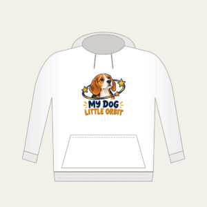 MY DOG LITTLE ORBIT Hoodie in white