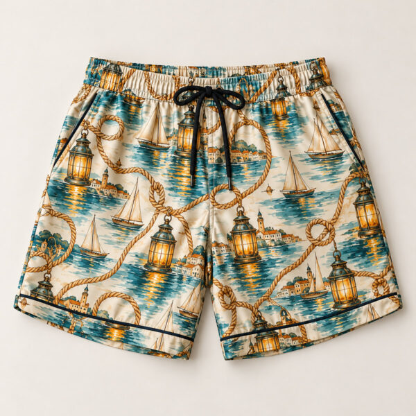 Product image Men's Satin Harbour Lantern Pajama Shorts